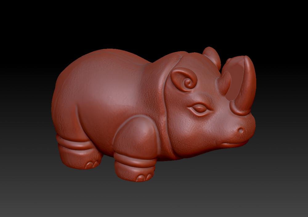 小犀牛擺件3D打印模型