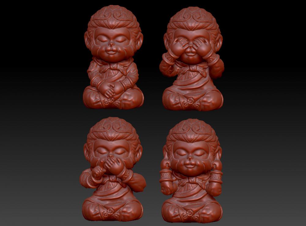 黑神話悟空 非禮勿視，非禮勿聽，非禮勿言，非禮勿動(dòng)3D打印模型