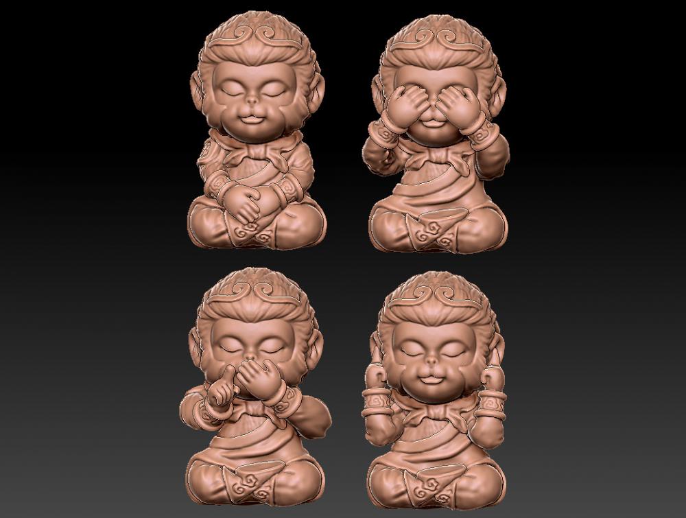 黑神話悟空 非禮勿視，非禮勿聽，非禮勿言，非禮勿動3D打印模型