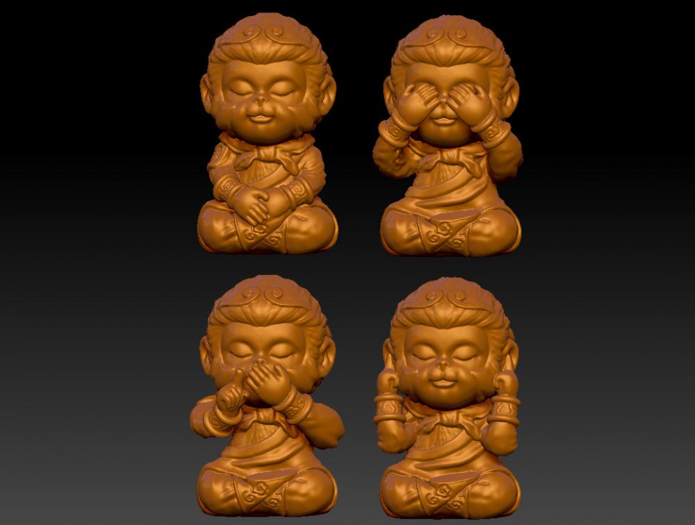 黑神話悟空 非禮勿視，非禮勿聽，非禮勿言，非禮勿動3D打印模型