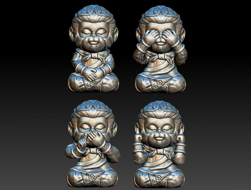 黑神話悟空 非禮勿視，非禮勿聽，非禮勿言，非禮勿動3D打印模型