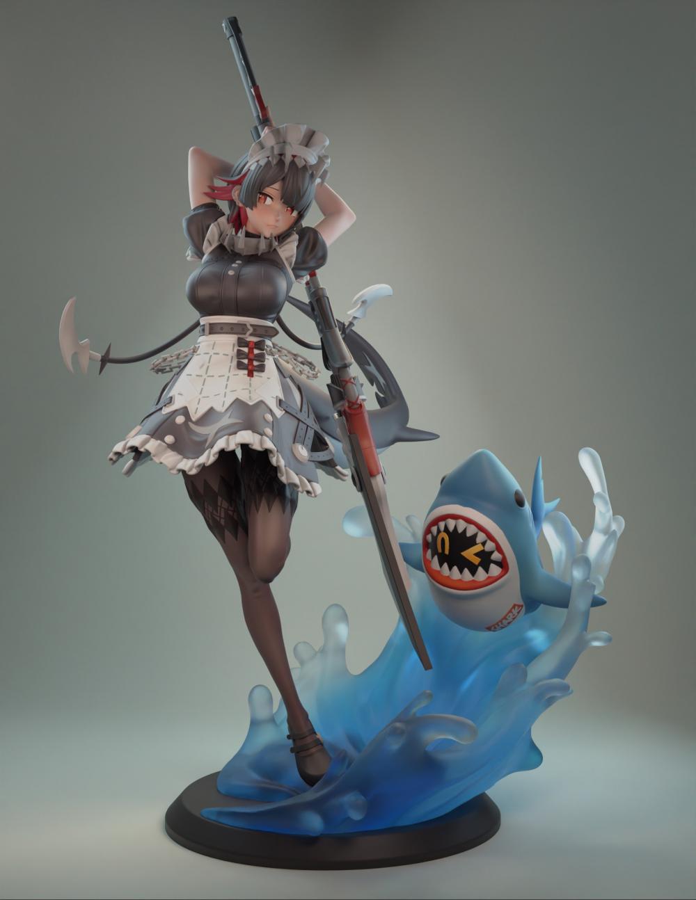 絕區(qū)零 鯊魚(yú)妹 艾蓮 女仆和泳衣版3D打印模型