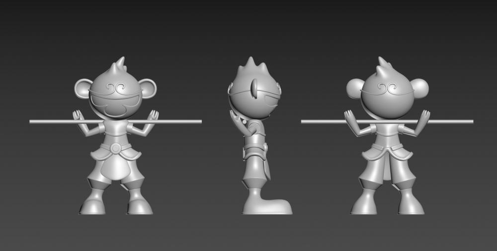 手辦·黑白悟空3D打印模型