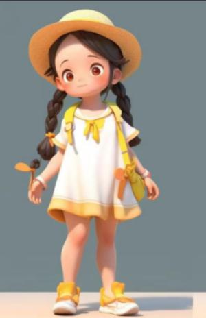 卡通可愛小女孩3D打印模型