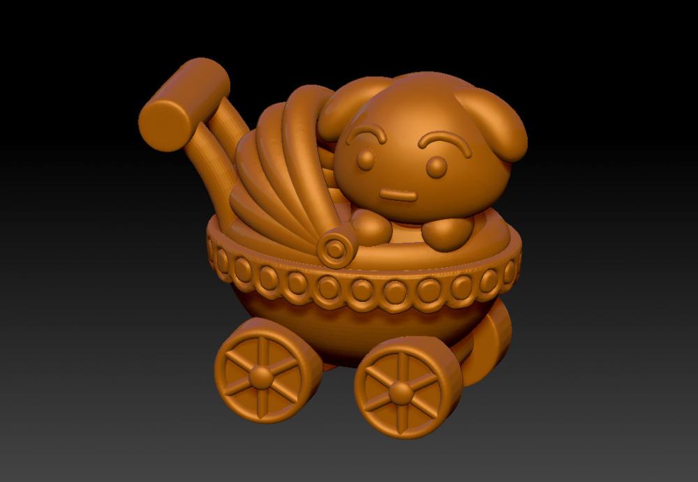 蠟筆小新小白嬰兒車3D打印模型