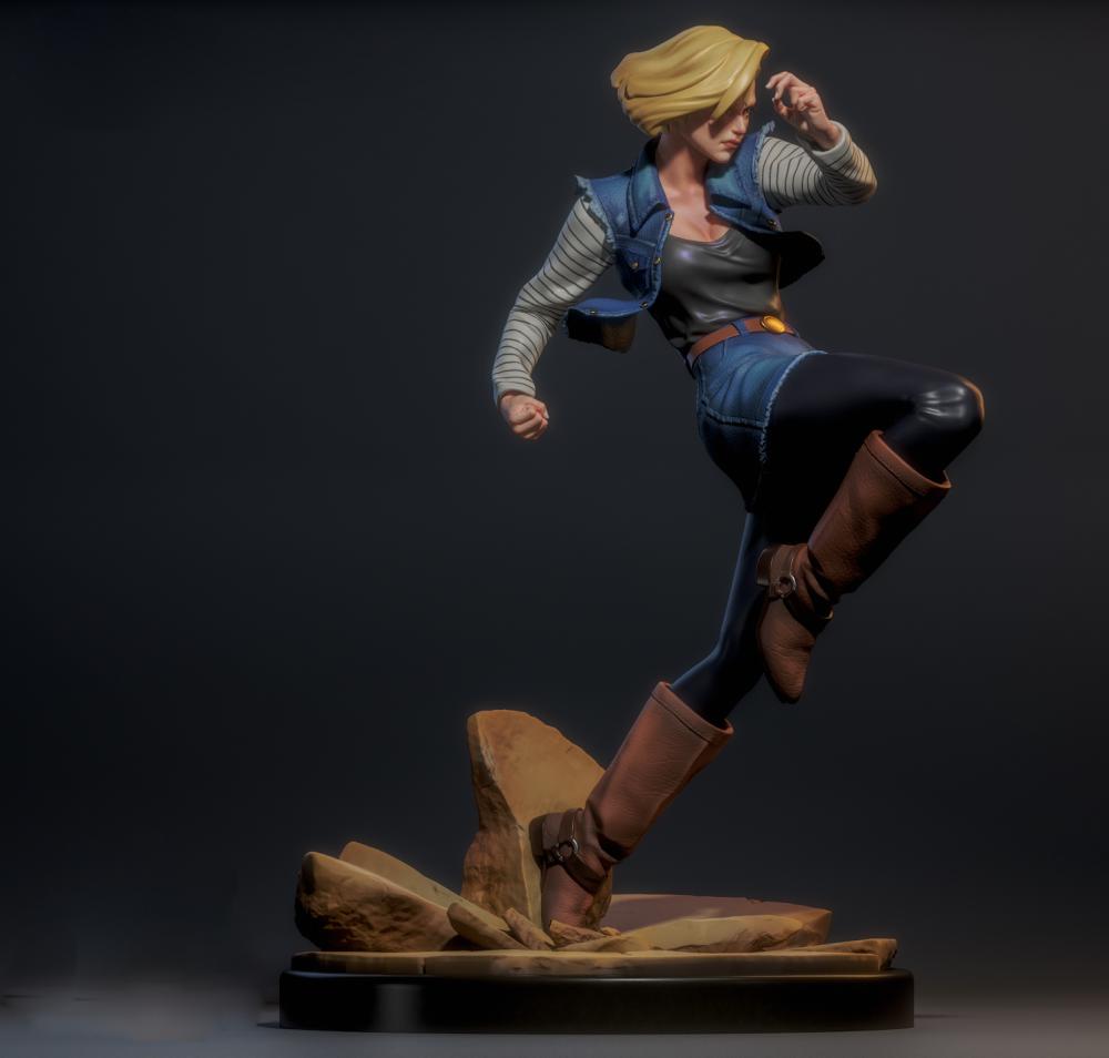 七龍珠 人造人18號 飛膝版3D打印模型