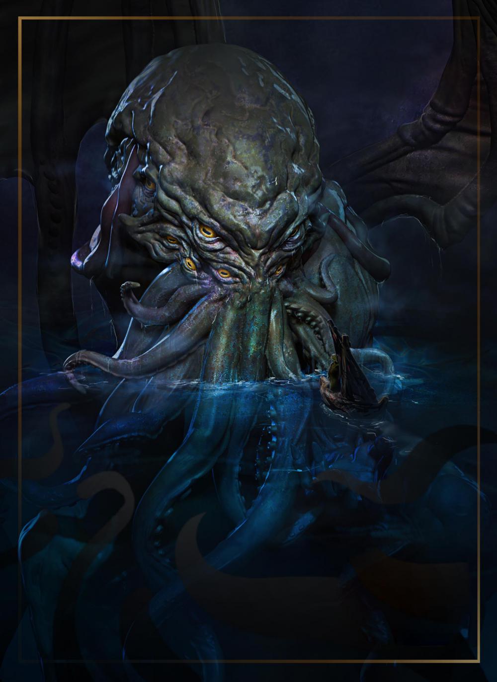 水面的克蘇魯3D打印模型