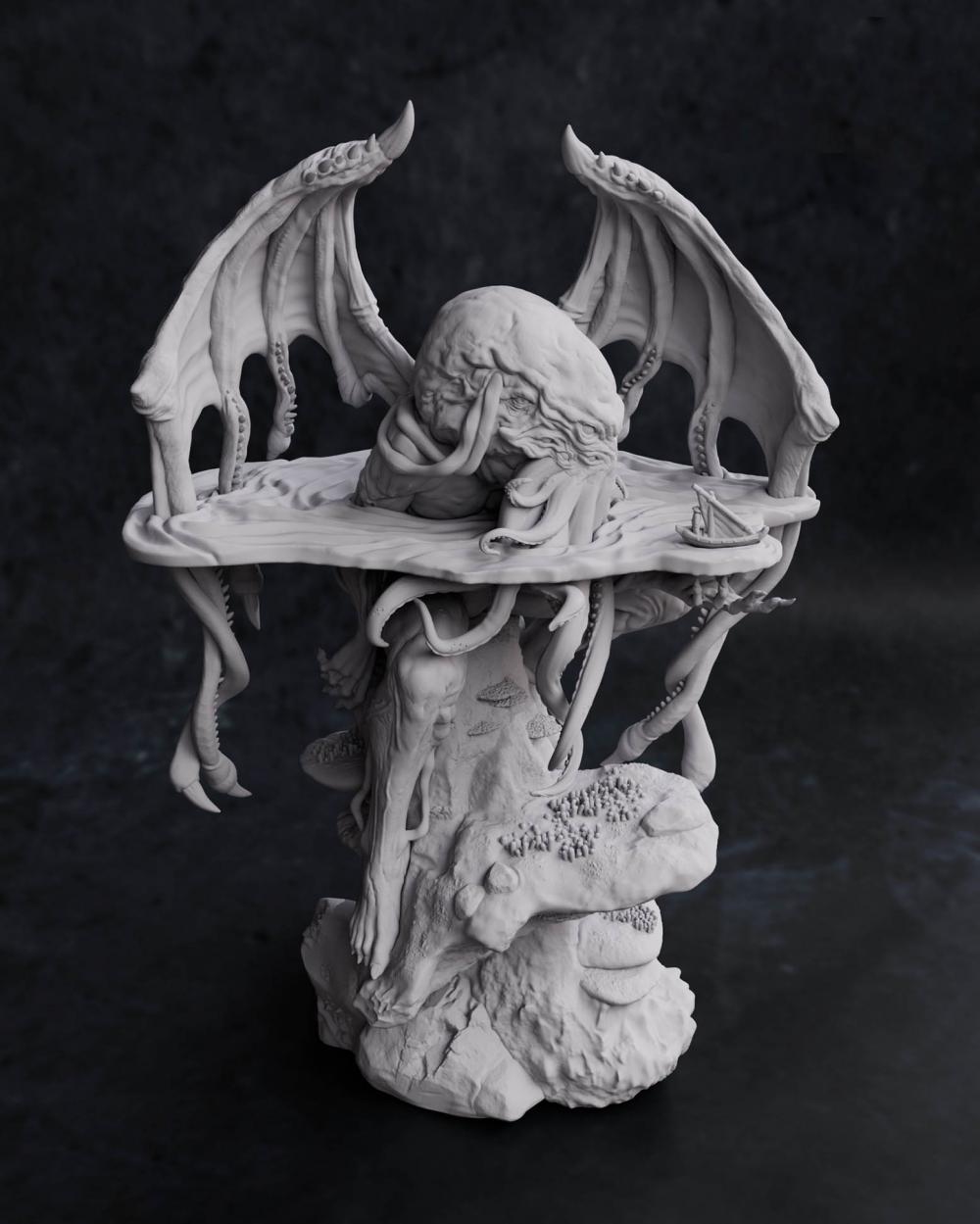 水面的克蘇魯3D打印模型