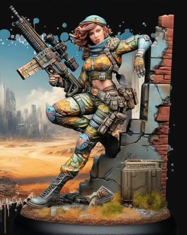 廢土風(fēng) 女槍手3D打印模型