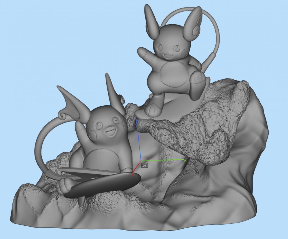 寶可夢(mèng) - 雷丘沖浪3D打印模型