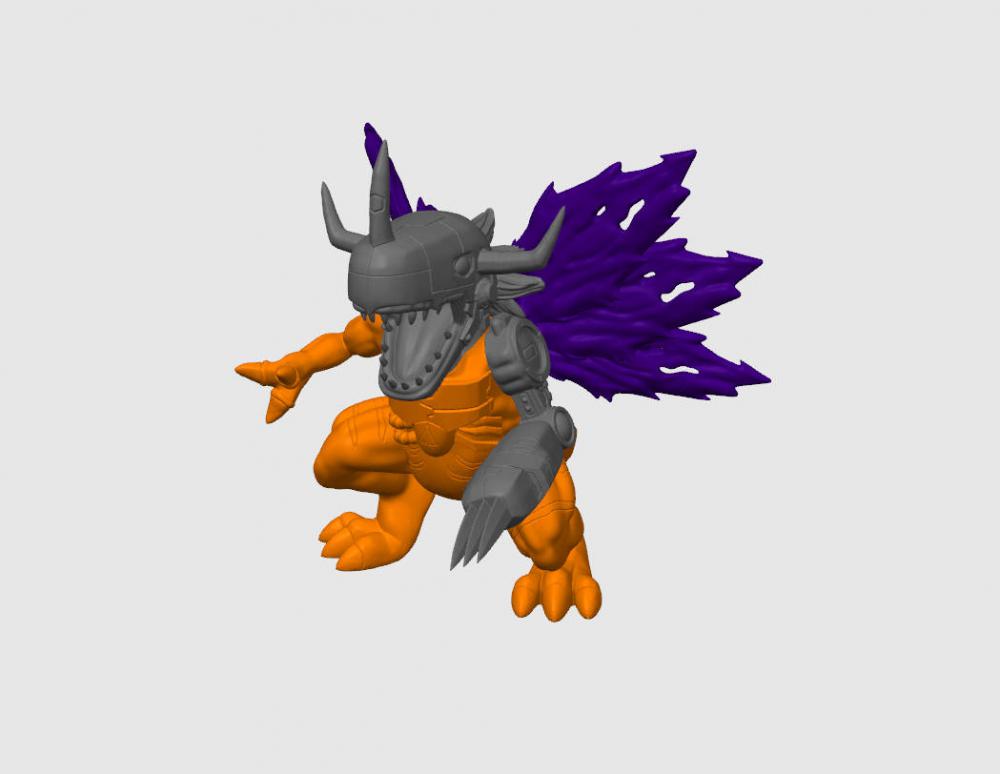 數(shù)碼寶貝 機(jī)械暴龍獸3D打印模型