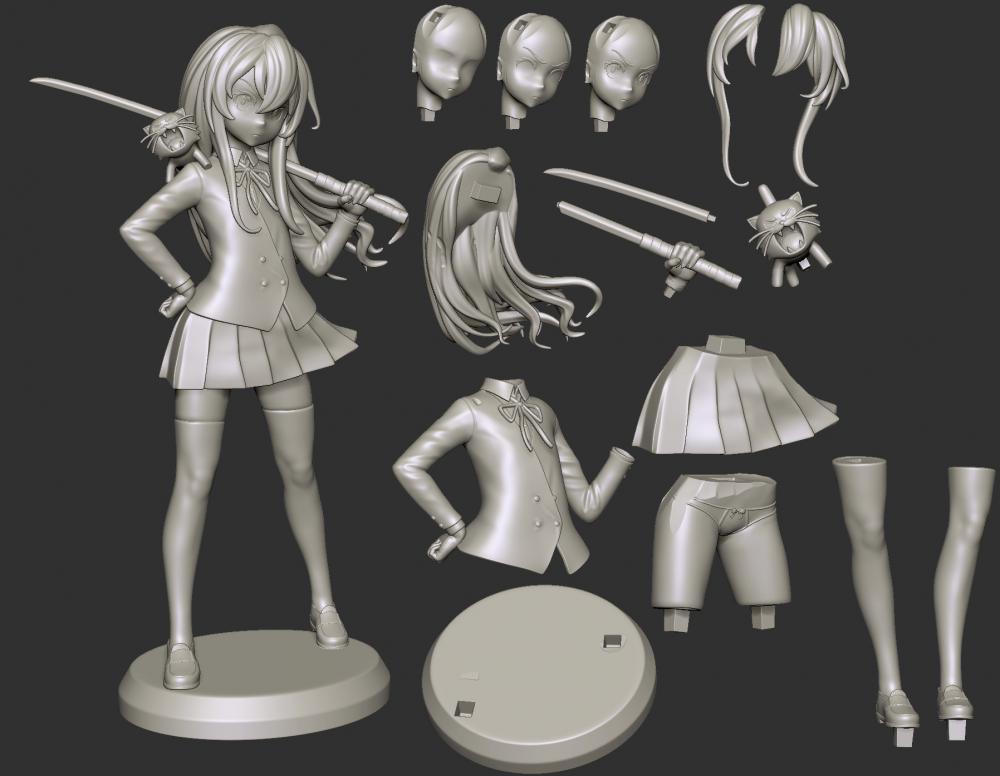 龍與虎 逢坂大河3D打印模型