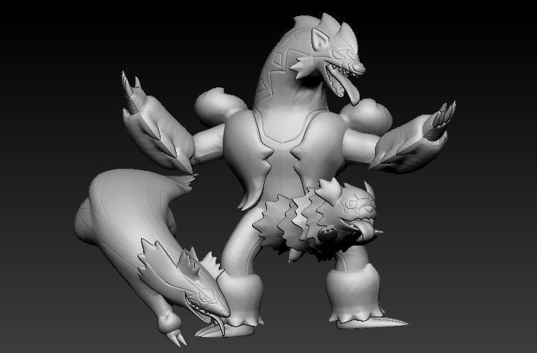 寶可夢伽勒兒蛇紋熊進(jìn)化組3D打印模型