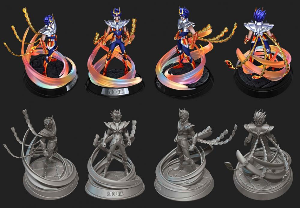 圣斗士星矢：五小強(qiáng) 一輝 站姿 握拳3D打印模型