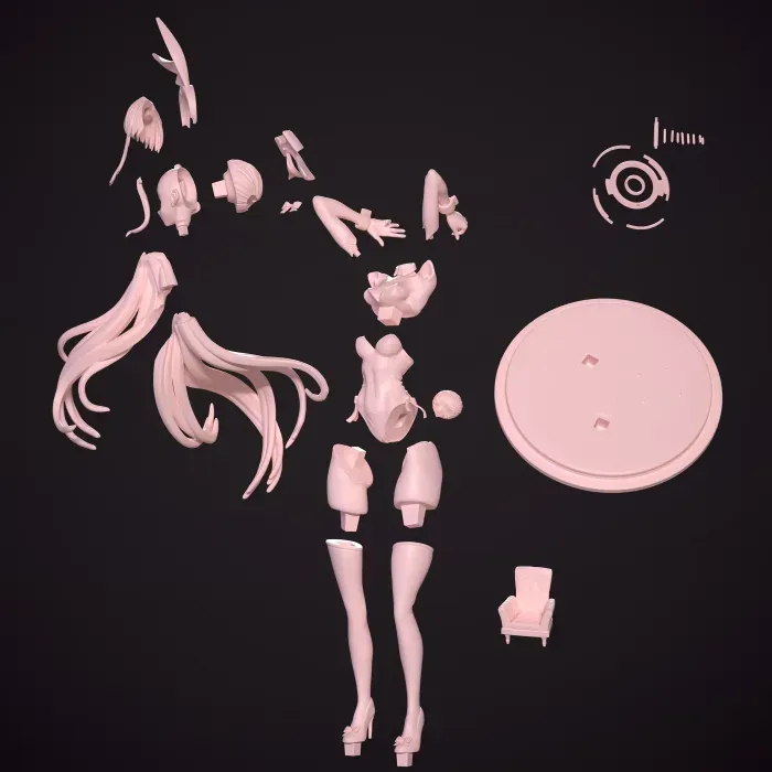 蔚藍檔案 飛鳥馬時(兔女郎)3D打印模型