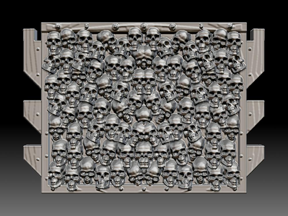 骷髏墻3D打印模型