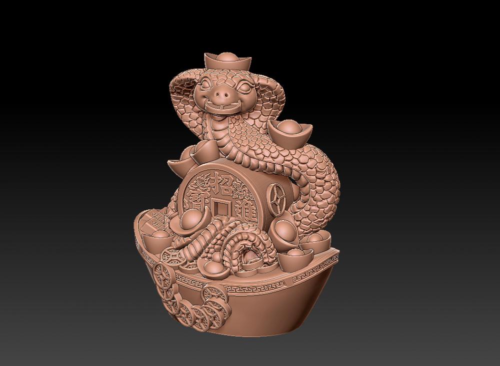 十二生肖蛇年金元寶 23D打印模型