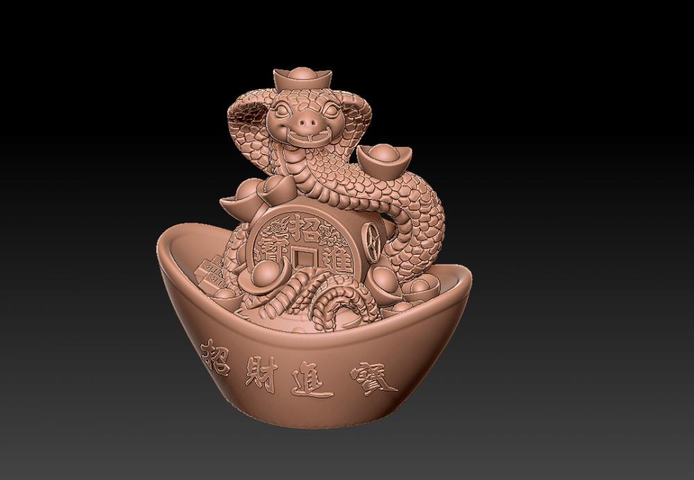 十二生肖蛇年金元寶 83D打印模型