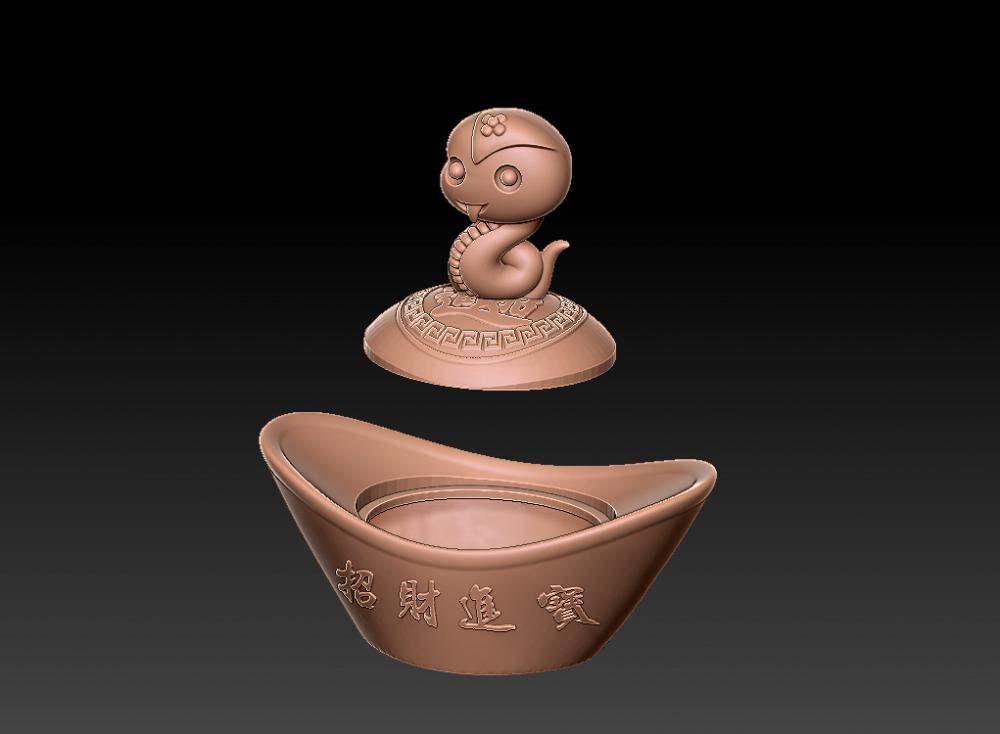 蛇年糖果罐 13D打印模型