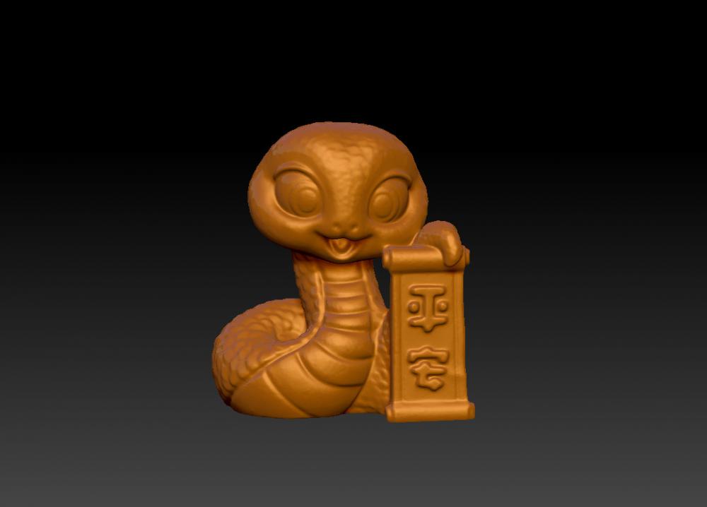 蛇年平安擺件3D打印模型