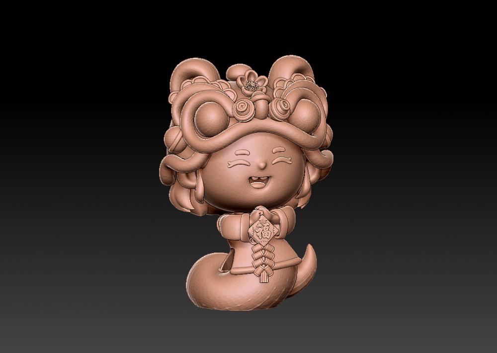 蛇年大吉-福到擺件3D打印模型