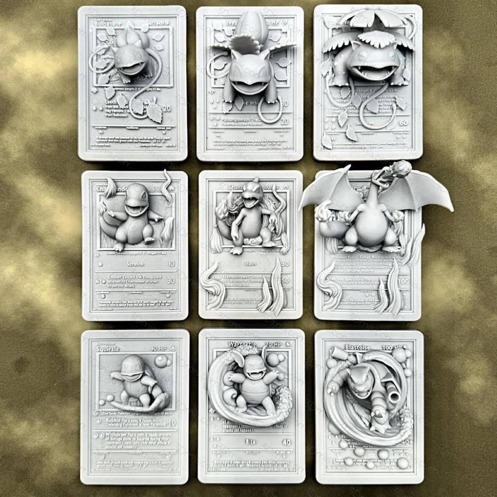 寶可夢卡牌 9張3D打印模型