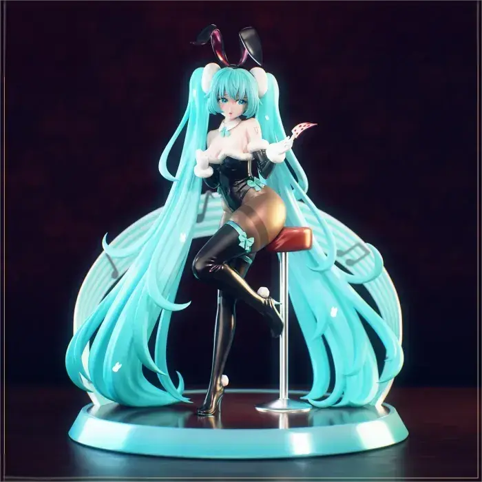 初音未來-兔女郎女荷官造型3D打印模型