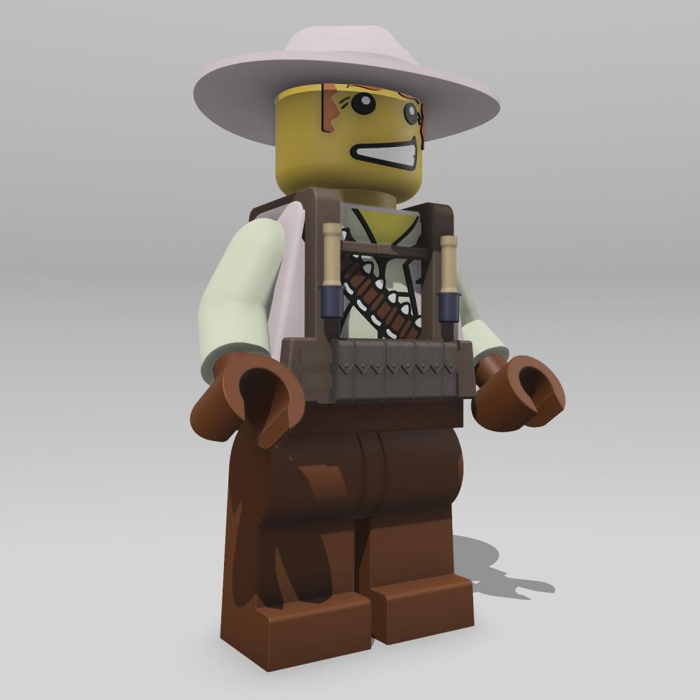 「兼容樂高」人仔背帶TypeB3D打印模型