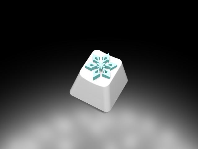 原神中的冰元素鍵帽3D打印模型