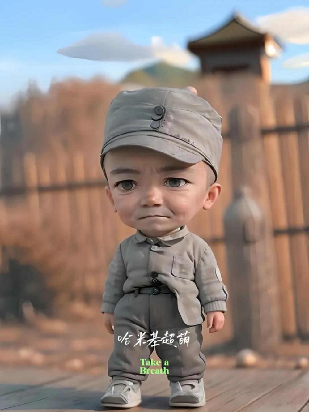Q版李云龍軍人形象3D打印模型