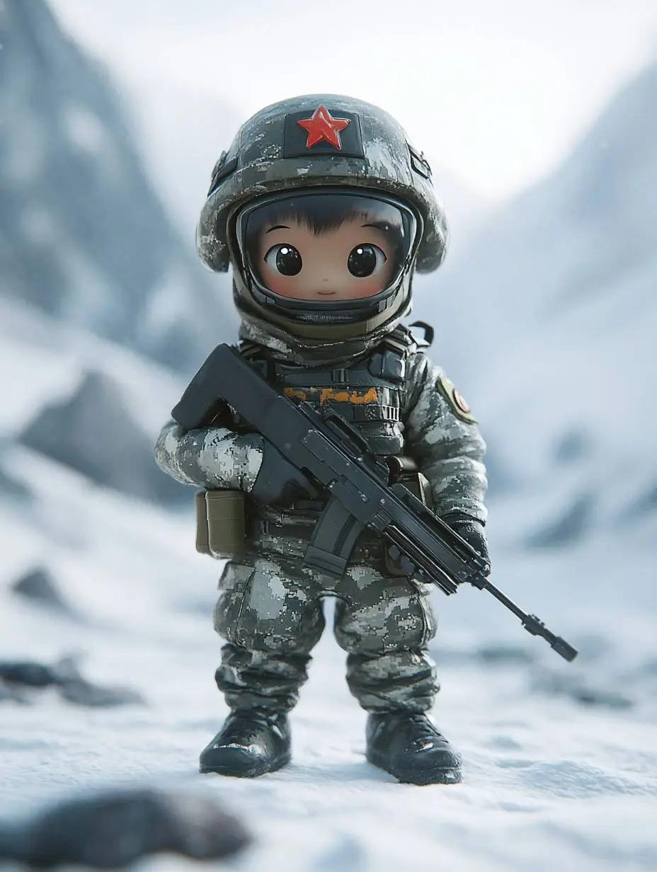 Q版軍事人物特種兵形象3D打印模型