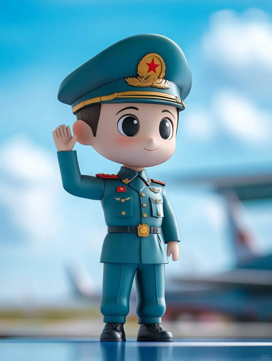 Q版軍事人物陸軍軍官形象3D打印模型