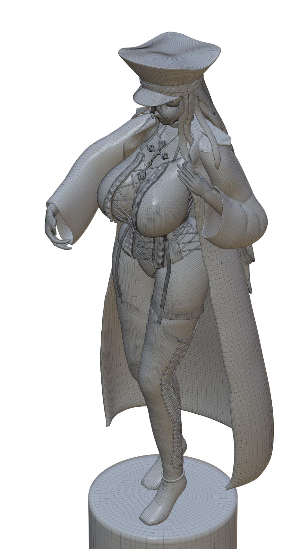 學(xué)習(xí)建模一個(gè)女性33D打印模型