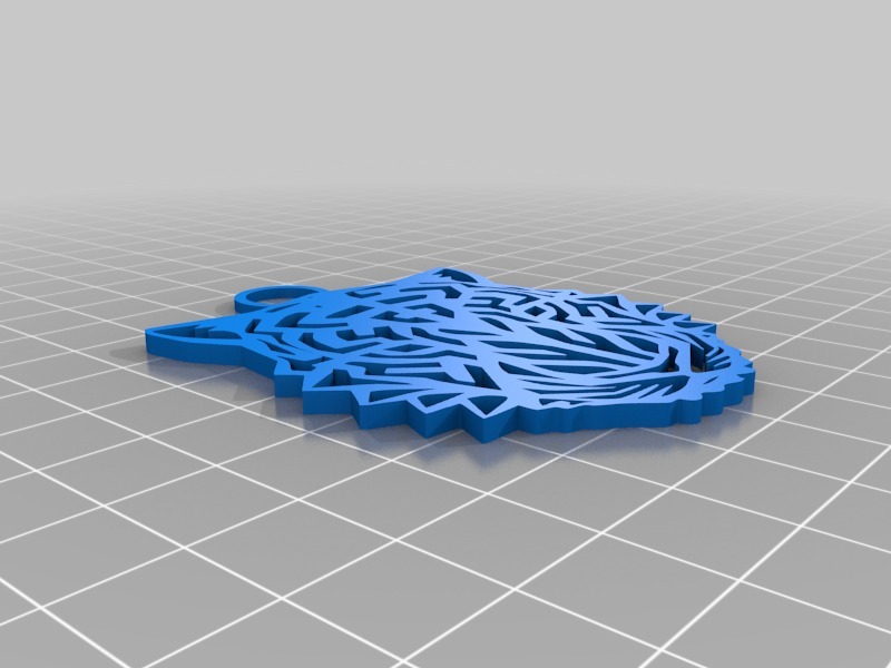 老虎頭吊墜3D打印模型